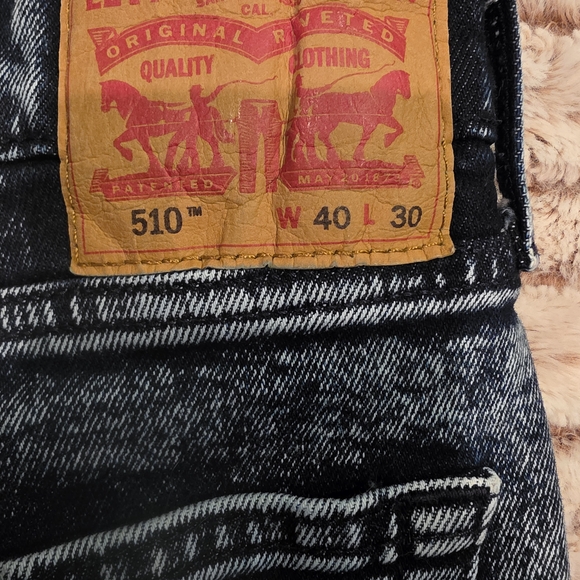 Y2K Levi’s 510 Skinny Jeans Men’s 40x30 Acid Wash Denim Red Tab - Picture 9 of 9